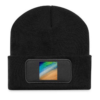Color flow and gold lines - Recycled Patch Beanie - black - Front