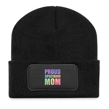 Proud Spectrum Mom - Recycled Patch Beanie - black - Front