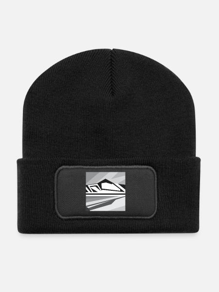 Geometric Mountains - Recycled Patch Beanie - black