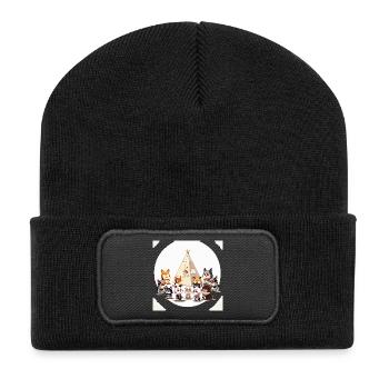 Animal Campfire Round - Recycled Patch Beanie - black - Front