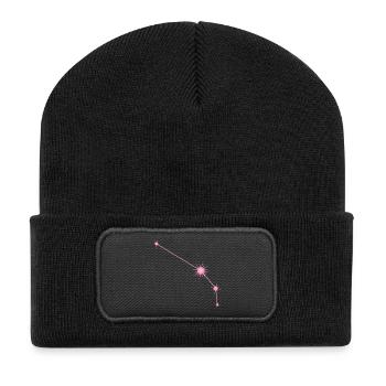Aries Star Constellation Zodiac Sign Pastel Pink - Recycled Patch Beanie - black - Front