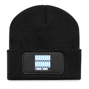 DIY Schulaufkleber Marienkäfer - 18 er Set - blau - Recycelte Patch Beanie - Schwarz - Vorne