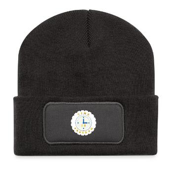 Zeit ist Freiheit - Recycelte Patch Beanie - Dunkelgrau - Vorne