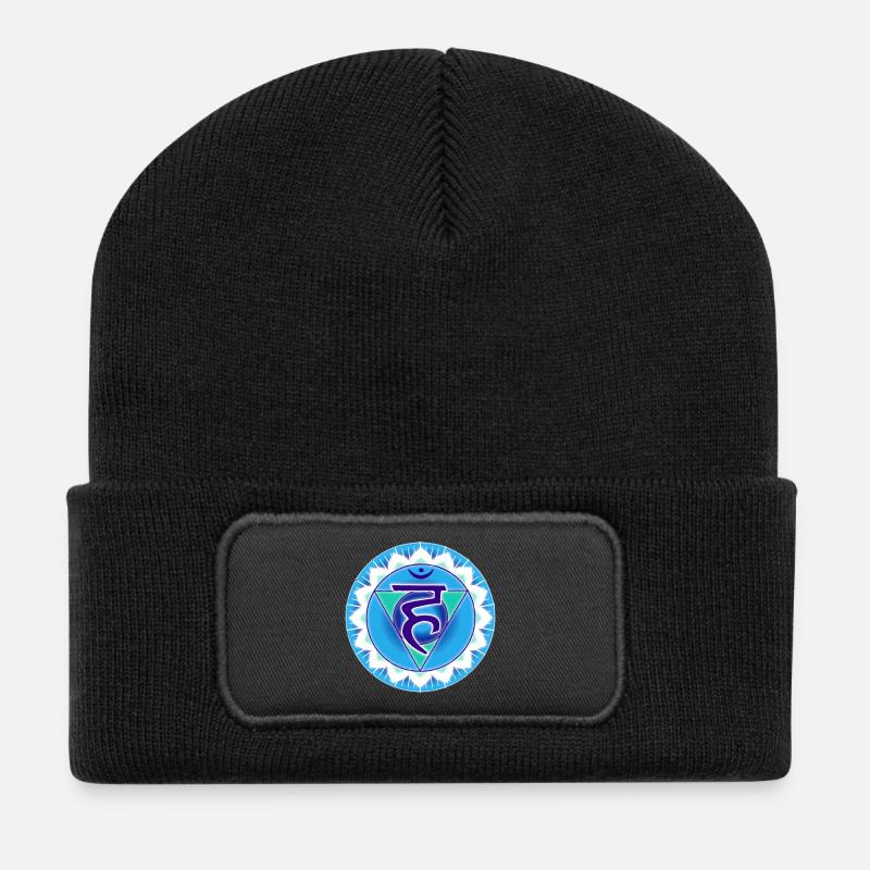 Throat Chakra Vishuddha - Recycled Patch Beanie - black