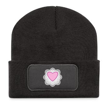 Heart Mandala Wedding Wedding Love Love Decoration - Recycled Patch Beanie - dark grey - Front