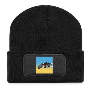 Hot Cartoon Flame Rod - Recycled Patch Beanie - black - Front
