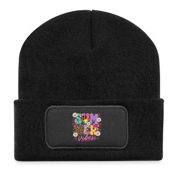 Summer Vibes – Colorful Summer Design - Recycled Patch Beanie - black - Front