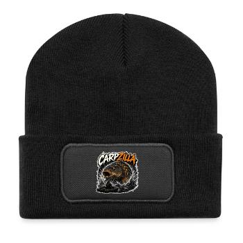 Carpzilla Monster Carp Fishing Design - Recycled Patch Beanie - black - Front