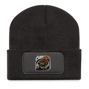 Carpzilla Monster Carp Fishing Design - Recycled Patch Beanie - dark grey - Front