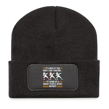 Fechten - Recycelte Patch Beanie - Dunkelgrau - Vorne
