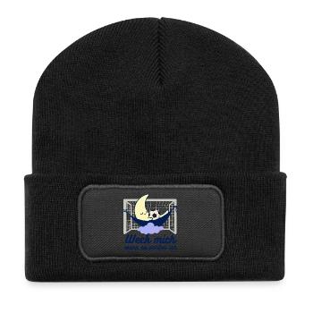 Fußballtraum "Weck mich wenn es vorbei ist" - Recycelte Patch Beanie - Schwarz - Vorne