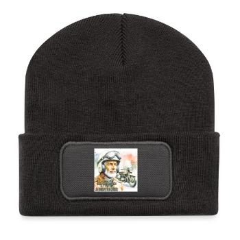 Geschichten und Abenteuer - Recycelte Patch Beanie - Dunkelgrau - Vorne