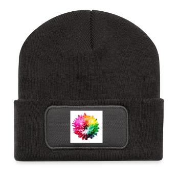 Rainbow Blossom Explosion - Recycled Patch Beanie - dark grey - Front