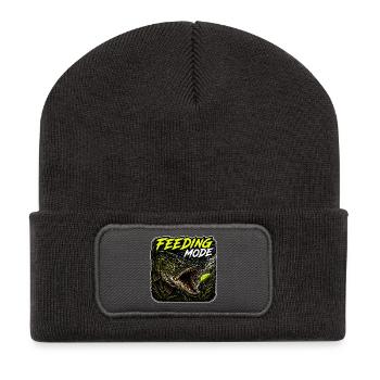 Feeding Mode Pike Fishing Design - Recycled Patch Beanie - dark grey - Front
