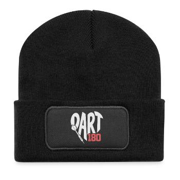 Dart Herz mit Pfeil 180 - Recycelte Patch Beanie - Schwarz - Vorne