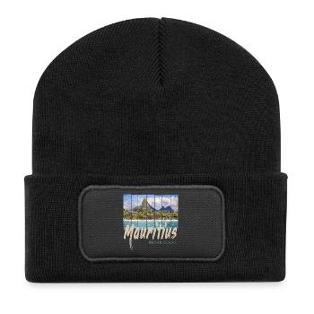 Mauritius in the Indian Ocean Beach Souvenir - Recycled Patch Beanie - black - Front