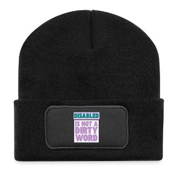Disabled Is Not a Dirty Word - Recycled Patch Beanie - black - Front