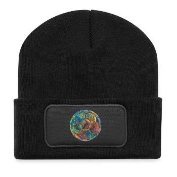 Ballon de football Football Football Dessin Graphique coloré - Beanie recyclé à patch - noir - Devant