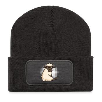 Moutons, moutons, bergers, bergers, bélier, béliers - Beanie recyclé à patch - charbon - Devant