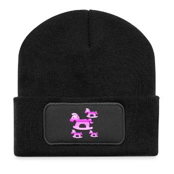 Chevaux - Beanie recyclé à patch - noir - Devant