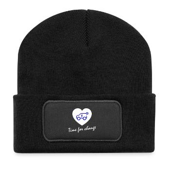 Time for change E-car heart - Recycled Patch Beanie - black - Front