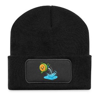 Éclaboussures de pastèque, ambiances de piscine d’été, mesdames - Beanie recyclé à patch - noir - Devant