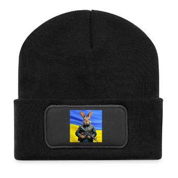Lapin Gardien : Héros de l’Ukraine - Beanie recyclé à patch - noir - Devant