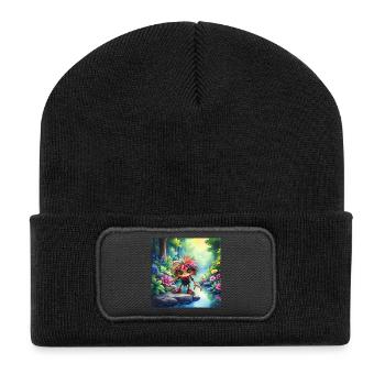 Créature multicolore dans la forêt riveraine - Beanie recyclé à patch - noir - Devant