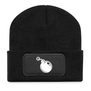 Bombe Symbol - Recycelte Patch Beanie - Schwarz - Vorne
