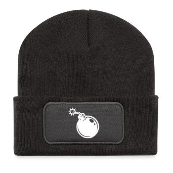 Icône de la bombe - Beanie recyclé à patch - charbon - Devant