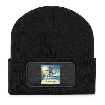Rouler Hard Drink Smart Mountain Fun - Beanie recyclé à patch - noir - Devant