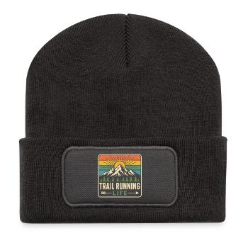 Trailrunning-Leben - Recycelte Patch Beanie - Dunkelgrau - Vorne