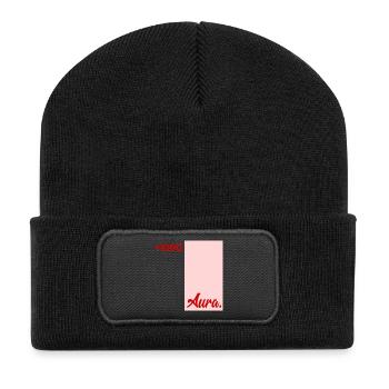 Bewertung Aura Punkte - Recycelte Patch Beanie - Schwarz - Vorne