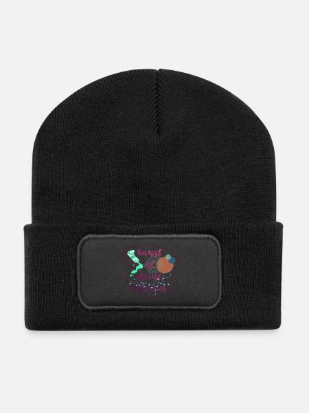 Kunst ist meine Medizin - Recycelte Patch Beanie - Schwarz