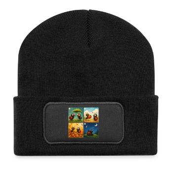 Ladybug und Ant: Ein süßer erster Moment - Recycelte Patch Beanie - Schwarz - Vorne
