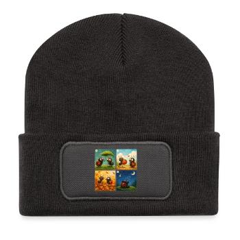 Ladybug und Ant: Ein süßer erster Moment - Recycelte Patch Beanie - Dunkelgrau - Vorne