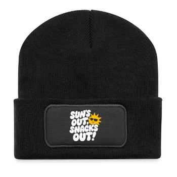 Suns Out Snacks Out Summer Design - Recycelte Patch Beanie - Schwarz - Vorne