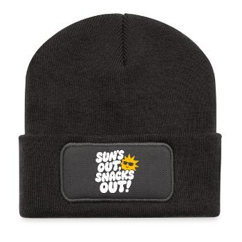 Suns Out Snacks Out Summer Design - Recycelte Patch Beanie - Dunkelgrau - Vorne