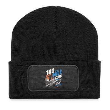 Trailrunning – 100-Meilen-Club - Recycelte Patch Beanie - Schwarz - Vorne