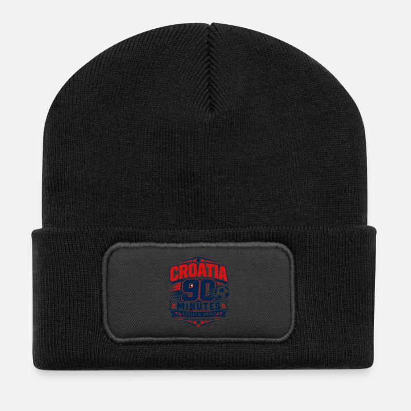 Kroatien 90 Minuten Adria Spirit - Recycelte Patch Beanie - Schwarz