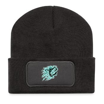 Skateur à capuche en mode comète - Beanie recyclé à patch - charbon - Devant