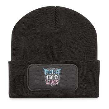 Pride Month LGBTQ - Protect Trans Lives - Recycled Patch Beanie - dark grey - Front