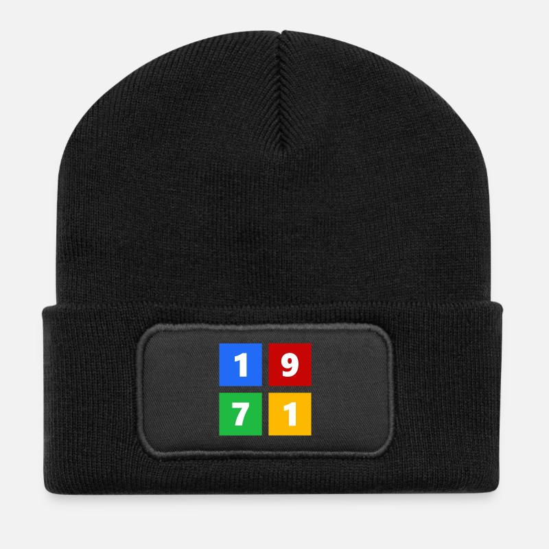 1971 - Recycelte Patch Beanie - Schwarz