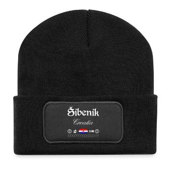 Šibenik Croatia Streetwear Travel Souvenir - Recycled Patch Beanie - black - Front