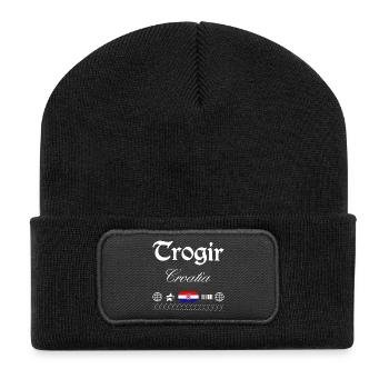 Trogir Croatia Streetwear Travel Souvenir - Recycled Patch Beanie - black - Front