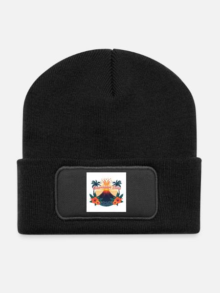Étoile hawaïenne - Beanie recyclé à patch - noir