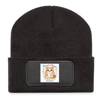 Paws & Claws Happiness Awaits - Recycelte Patch Beanie - Dunkelgrau - Vorne