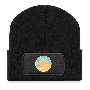 You Look Pretty Funny Complement Self Love Logo - Recycled Patch Beanie - black - Front
