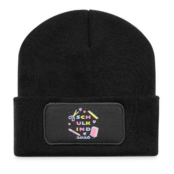 Enfant scolaire 2026 – Don d’inscription scolaire pour filles - Beanie recyclé à patch - noir - Devant