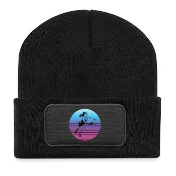 Pickleball players Geschenkidee für den Geburtstag - Recycelte Patch Beanie - Schwarz - Vorne